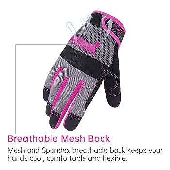 AIGEVTURE Womens Work Gloves with Grip Working Gloves for